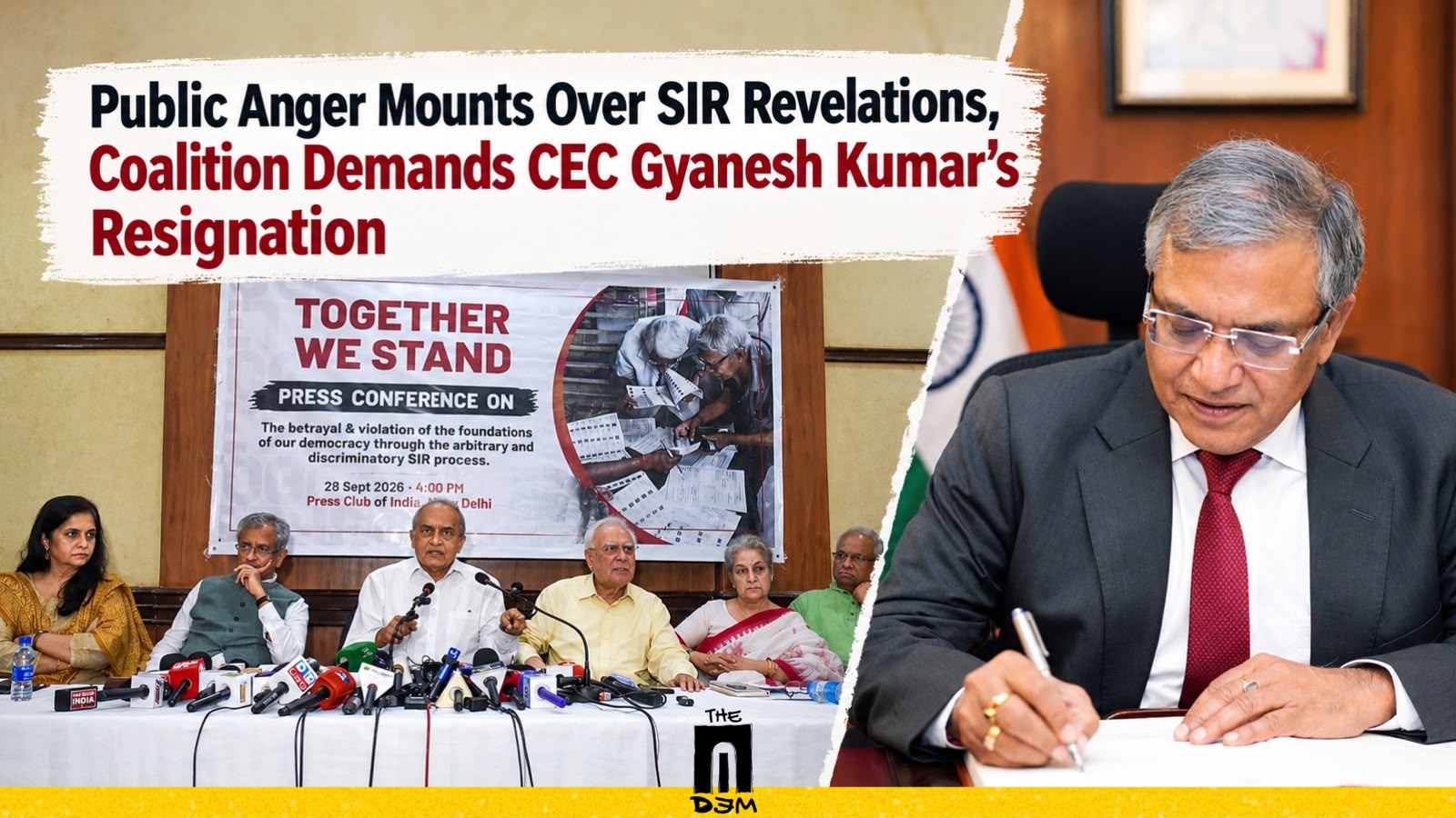 ​Public Anger Mounts Over SIR Revelations, Coalition Demands CEC Gyanesh Kumar’s Resignation
